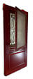 GD MENUISERIES - Porte d'entrée Bois Vitrée Canada Rouge pourpre, H215 x L90 cm Côte Tableau p.Gauche, (Poignee, Barillet ref IN158RPL2 - IN303NEW) - vignette