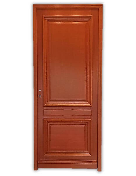 GD MENUISERIES - Porte d'entrée Bois Pleine Safran, H215 x L90 cm Côte Tableau p.Droit, (Poignée, Barillet ref 010723NO) - large