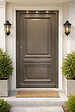GD MENUISERIES - Porte d'entrée Bois Pleine Cassy Gris Quartz, H215 x L90 cm Côte Tableau p.Droit (Poignée, Barillet ref N158RPL -IN158RCI) - vignette