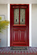 GD MENUISERIES - Porte d'entrée Bois Vitrée Martine Rouge pourpre, H215 x L90 cm Côte Tableau p. Gauche, (Poignee, Barillet ref IN158RPL2 - IN303NEW) - vignette