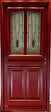 GD MENUISERIES - Porte d'entrée Bois Vitrée Martine Rouge pourpre, H215 x L90 cm Côte Tableau p. Gauche, (Poignee, Barillet ref IN158RPL2 - IN303NEW) - vignette