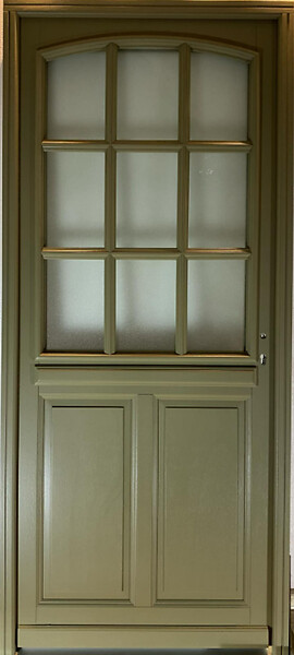 GD MENUISERIES - Porte d'entrée Bois Vitrée Andore Vert Gris Olive, H215 x L80 cm Côte Tableau p, Gauche, (Poignée, Barillet ref N158RPL -IN158RCI) - large