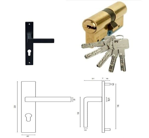 GD MENUISERIES - Porte d'entrée Bois Vitrée Sandro Gris Anthr., H200 x L90 cm Côte Tableau p.Gauche, (Poignée, Barillet ref 010723NO) - large
