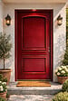 GD MENUISERIES - Porte d'entrée Bois Pleine Carene Rouge pourpre, H215 x L90 cm Côte Tableau p.Gauche, (Poignée, Barillet ref 010723NO) - vignette