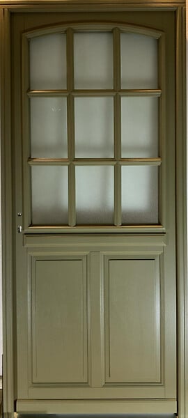 GD MENUISERIES - Porte d'entrée Bois Vitrée Andore Vert Gris Olive, H215 x L90 cm Côte Tableau p.Droit, (Poignée, Barillet ref N158RPL -IN158RCI) - large