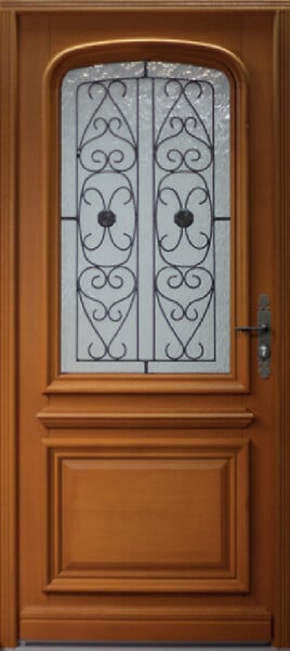 GD MENUISERIES - Porte d'entrée Bois Vitrée Adele 2, H215 x L90 cm Côte Tableau p. Gauche (Poignee, Barillet ref 010403RFP) - large