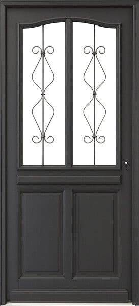 GD MENUISERIES - Porte d'entrée Bois Vitrée Sandro Gris Anthr., H215 x L90 cm Côte Tableau p.Gauche (Poignee, Barillet ref 010403FP) - large