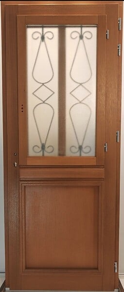 GD MENUISERIES - Porte d'entrée Bois Vitrée Baya, H215 x L90 cm Côte Tableau p.Gauche, (Poignee, Barillet ref IN158RPL2 - IN303NEW) - large