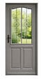 GD MENUISERIES - Porte d'entrée Bois Vitrée Santiago Gris Quartz, H200 x L90 cm Côte Tableau, p.Droit, (Poignée, Barillet ref 010723NO) - vignette