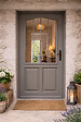 GD MENUISERIES - Porte d'entrée Bois Vitrée Santiago Gris Quartz, H215 x L90 cm Côte Tableau p.Gauche, (Poignée, Barillet ref N158RPL -IN158RCI) - vignette