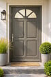 GD MENUISERIES - Porte d'entrée Bois Vitrée Fiacre Gris Quartz, H215 x L90 cm Côte Tableau, p.Droit, (Poignée, Barillet ref N158RPL -IN158RCI) - vignette