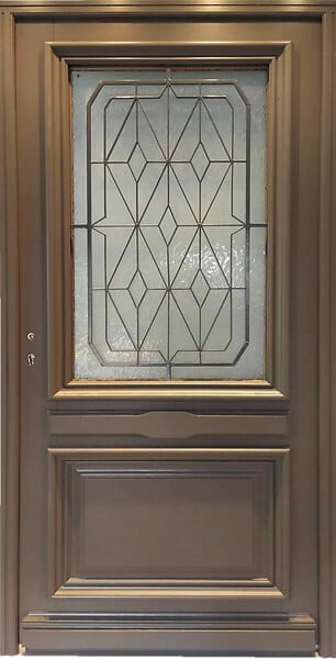 GD MENUISERIES - Porte d'entrée Bois Vitrée Camille Gris Quartz, H215 x L90 cm Côte Tableau p.Droit (Poignee, Barillet ref 010403RFP) - large