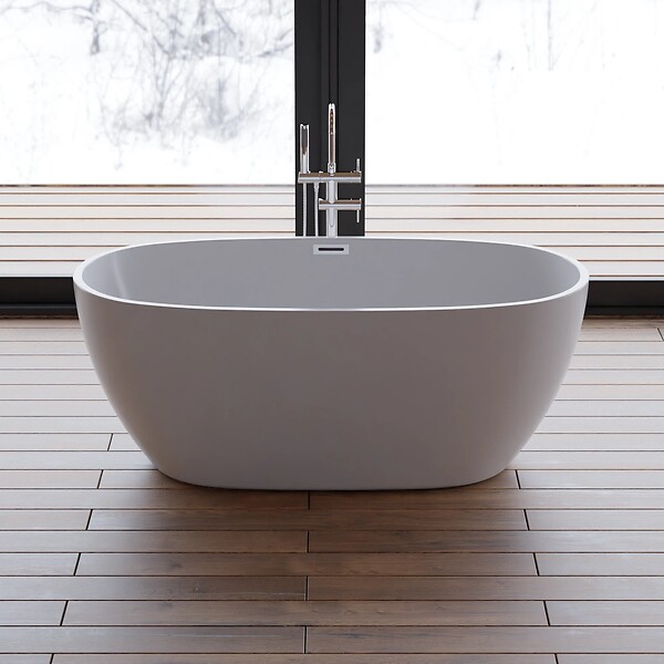 SPALINA - Baignoire îlot Ovale Samba 150 Blanche 150 X70 X58 Cm, By Spalina - large