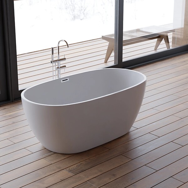 SPALINA - Baignoire îlot Ovale Samba 150 Blanche 150 X70 X58 Cm, By Spalina - large
