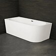 SPALINA - Baignoire Semi-îlot Murale D'angle Capri 180 Gauche Blanche + Robinetterie Infinite Chromée 180 X81 X58 Cm, By Spalina - vignette