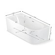 SPALINA - Baignoire Semi-îlot Murale D'angle Capri 180 Gauche Blanche + Robinetterie Infinite Chromée 180 X81 X58 Cm, By Spalina - vignette