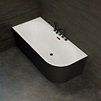 SPALINA - Baignoire Ilot Capri 170 gauche noire + robinetterie noire mate 170 x76 x58 cm, by SPALINA - vignette