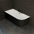 SPALINA - Baignoire Ilot Capri 170 gauche noire + robinetterie noire mate 170 x76 x58 cm, by SPALINA - vignette