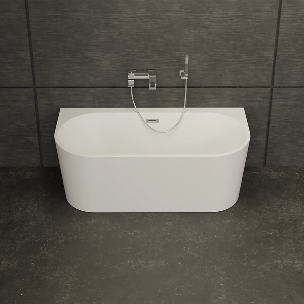 SPALINA - Baignoire Semi-îlot Murale Naos 160 Blanche 160 X75 X58 Cm, By Spalina - large