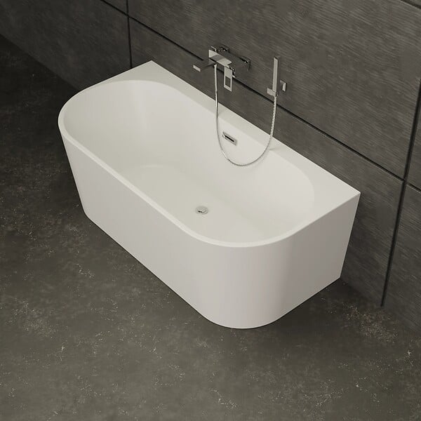 SPALINA - Baignoire Semi-îlot Murale Naos 160 Blanche 160 X75 X58 Cm, By Spalina - large