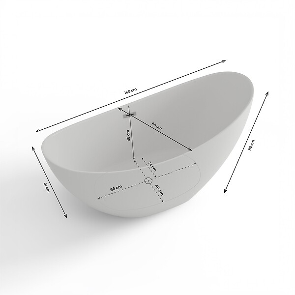 SPALINA - Baignoire Ilot Loona 160 blanche 160 x80 x80 cm, by SPALINA - large