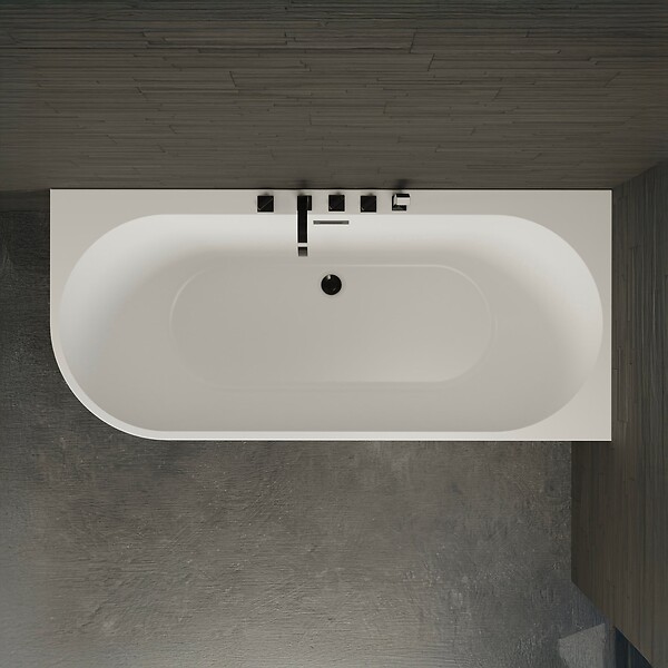 SPALINA - Baignoire Ilot Capri 170 droite noire + robinetterie noire mate 170 x76 x58 cm, by SPALINA - large