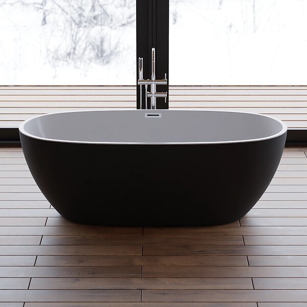 SPALINA - Baignoire Ilot Samba 170 noire 170 x81 x58 cm, by SPALINA - large