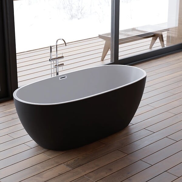 SPALINA - Baignoire Ilot Samba 170 noire 170 x81 x58 cm, by SPALINA - large