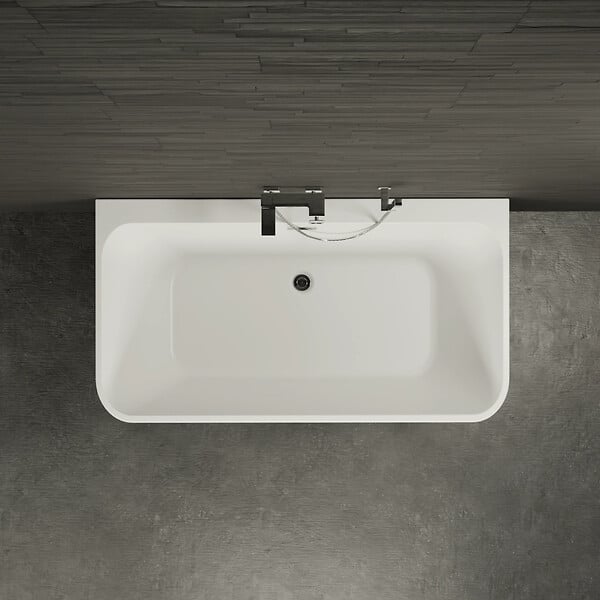 SPALINA - Baignoire Semi-îlot Murale Mint 150 Blanche 150 X75 X57 Cm, By Spalina - large