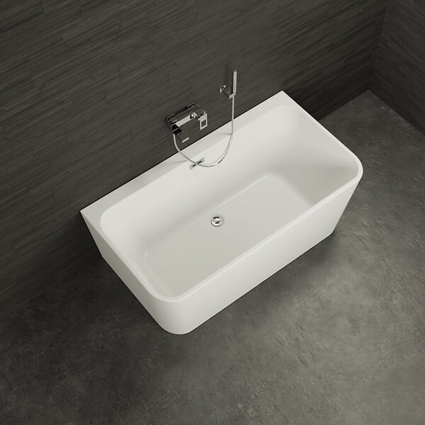 SPALINA - Baignoire Semi-îlot Murale Mint 150 Blanche 150 X75 X57 Cm, By Spalina - large