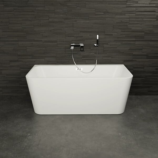 SPALINA - Baignoire Semi-îlot Murale Mint 150 Blanche 150 X75 X57 Cm, By Spalina - large
