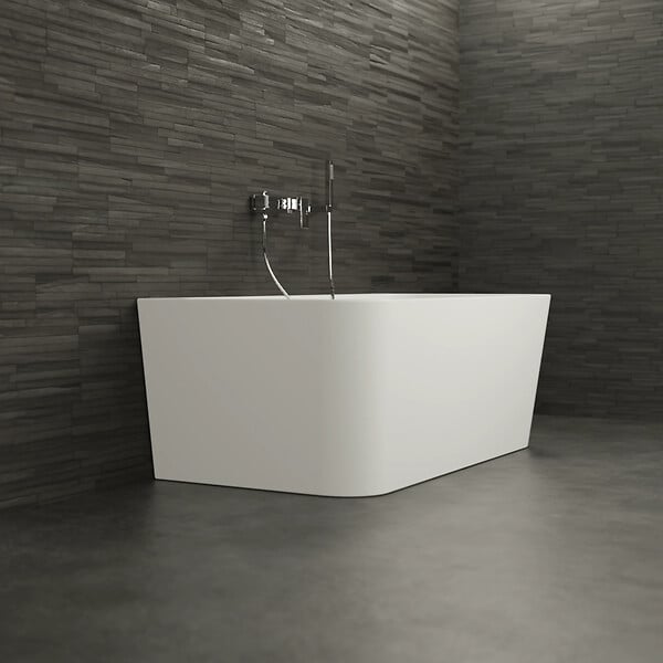 SPALINA - Baignoire Semi-îlot Murale Mint 150 Blanche 150 X75 X57 Cm, By Spalina - large