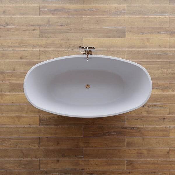 SPALINA - Baignoire îlot Ovale Neroon 2.0 160 Blanche 160 X75 X67 Cm, By Spalina - large