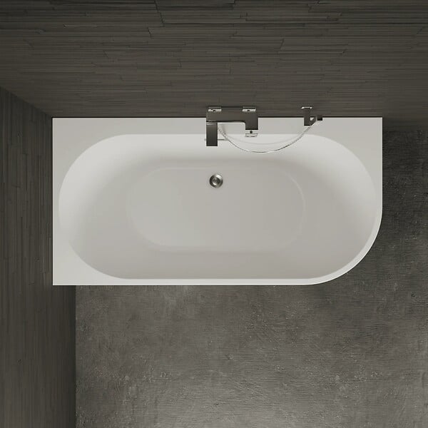 SPALINA - Baignoire Semi-îlot Murale D'angle Capri 150 Gauche Blanche 150 X72 X58 Cm, By Spalina - large