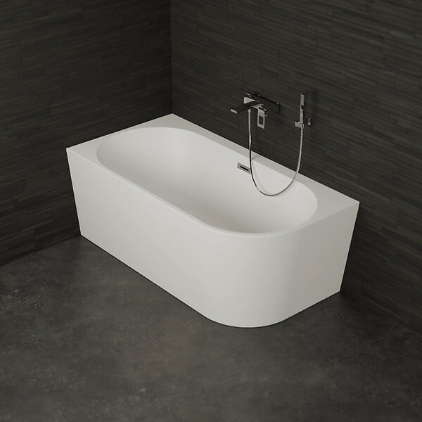 SPALINA - Baignoire Semi-îlot Murale D'angle Capri 150 Gauche Blanche 150 X72 X58 Cm, By Spalina - large