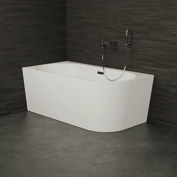 SPALINA - Baignoire Semi-îlot Murale D'angle Capri 150 Gauche Blanche 150 X72 X58 Cm, By Spalina - large