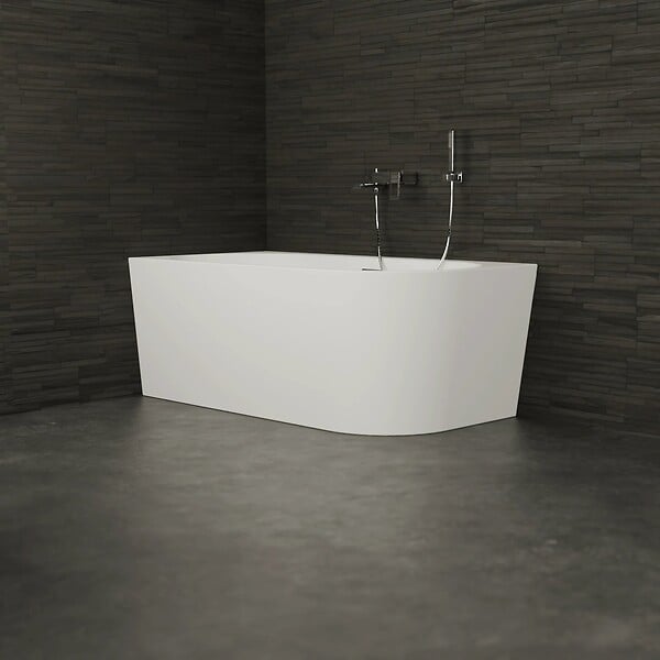 SPALINA - Baignoire Semi-îlot Murale D'angle Capri 150 Gauche Blanche 150 X72 X58 Cm, By Spalina - large