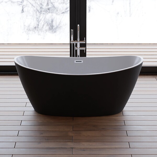 SPALINA - Baignoire îlot Ovale Neroon 2.0 160 Noire 160 X75 X67 Cm, By Spalina - large
