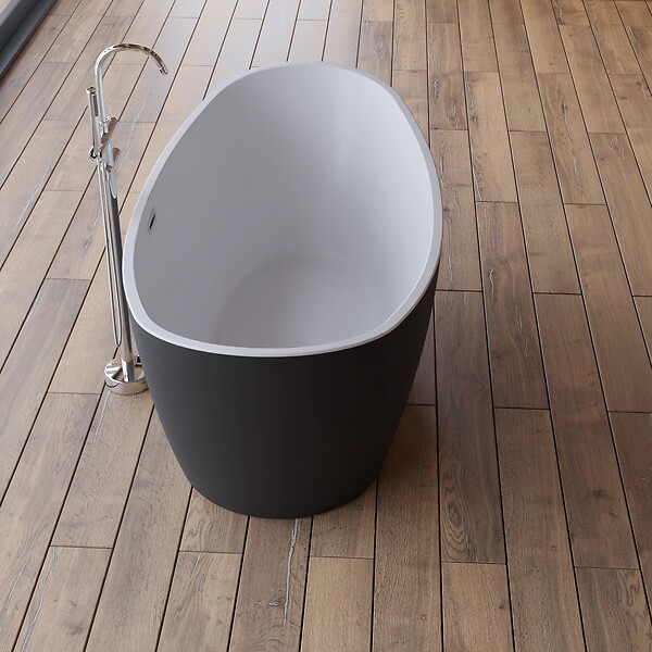 SPALINA - Baignoire îlot Ovale Neroon 2.0 160 Noire 160 X75 X67 Cm, By Spalina - large