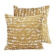OVIALA - Lot de 2 coussins carrés polyester 45x45x8 cm écru et ocre - Quito - vignette