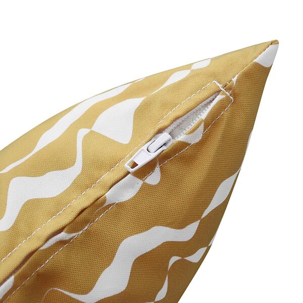 OVIALA - Lot de 2 coussins carrés polyester 45x45x8 cm écru et ocre - Quito - large