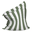 OVIALA - Housse vide de pouf rayé XL imperméable 140x120cm vert cactus et blanc - Solys - vignette