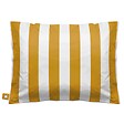 OVIALA - Housse vide de pouf rayé XXL imperméable 180x145 cm jaune et blanc - Solys - vignette