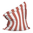 OVIALA - Housse vide de pouf rayé XXL imperméable 180x145 cm argile et blanc - Solys - vignette