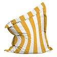 OVIALA - Housse vide de pouf rayé XL imperméable 140x120 cm jaune et blanc - Solys - vignette