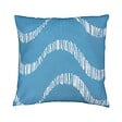 OVIALA - Lot de 2 coussins carrés polyester 45x45x8 cm blanc et bleu clair - Quito - vignette