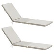 OVIALA - Lot 2 coussins bain de soleil polyester 186 x 53 x 5 cm beige - Picchu - vignette