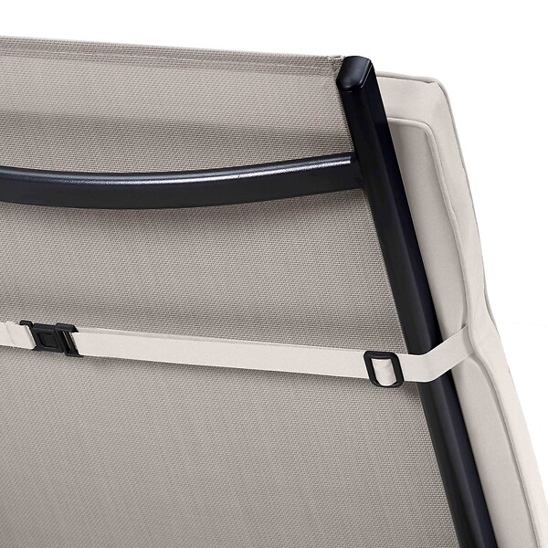 OVIALA - Lot 2 coussins bain de soleil polyester 186 x 53 x 5 cm beige - Picchu - large