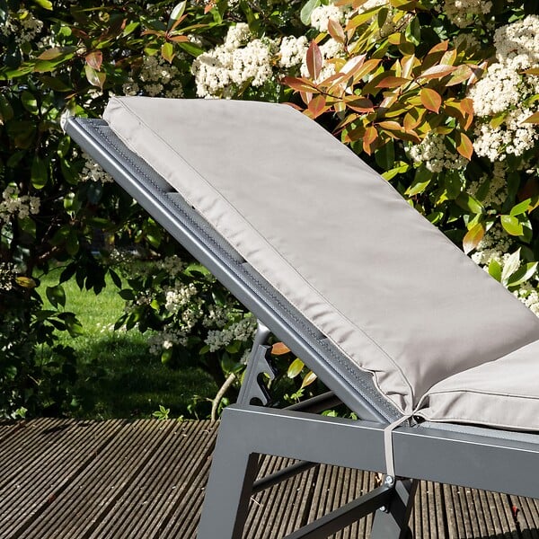 OVIALA - Lot 2 coussins bain de soleil polyester 186 x 53 x 5 cm beige - Picchu - large