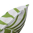 OVIALA - Lot de 2 coussins carrés polyester 45x45x8 cm blanc et vert olive - Quito - vignette